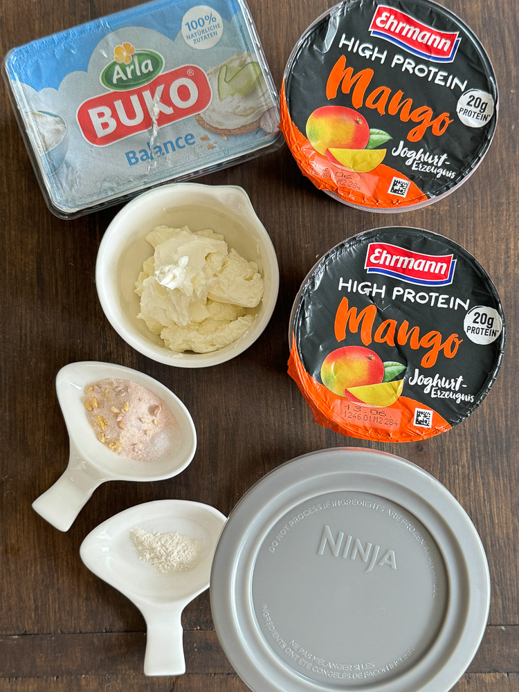 Ninja Creami High Protein Joghurt-Mango-Eis