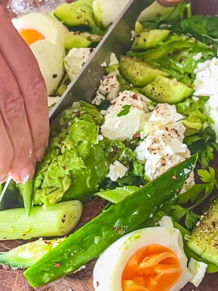 Chopped Salad gehackter Salat Chop-Chop Salad schnelles Rezept